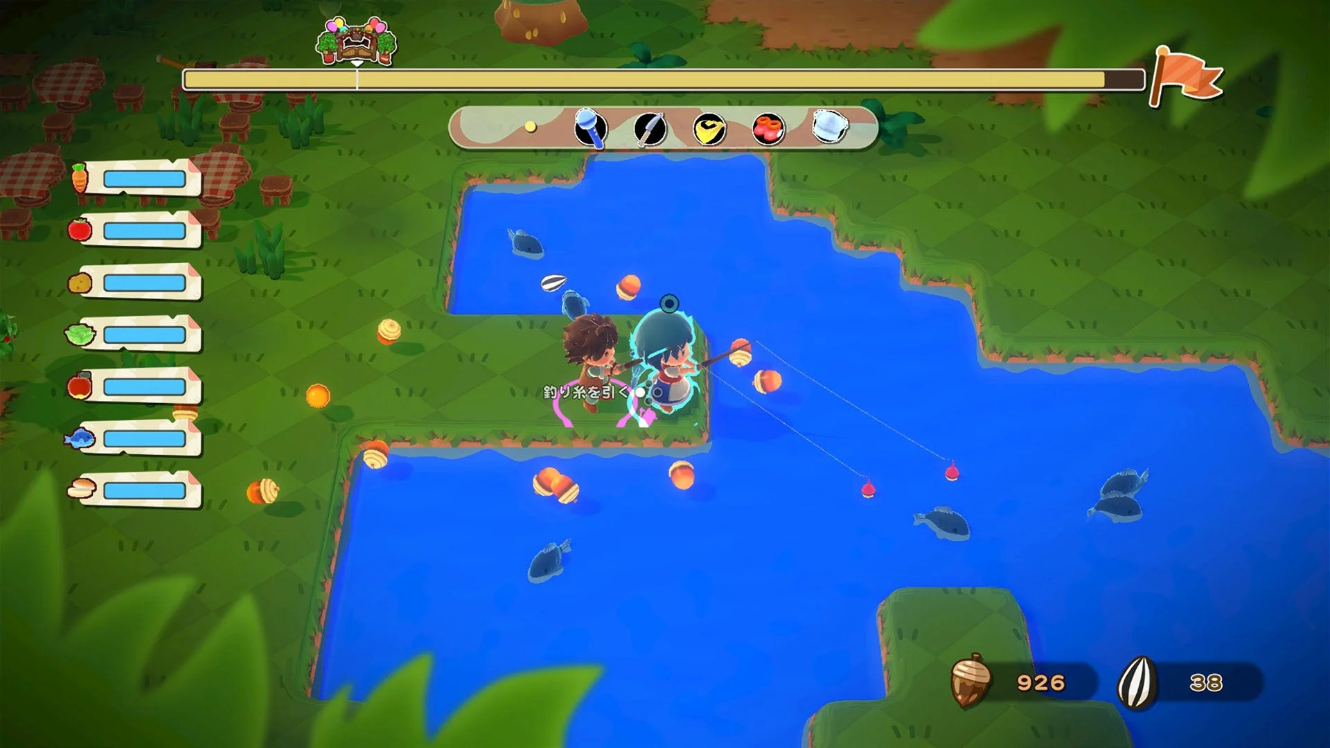 ゲーム画面：釣り