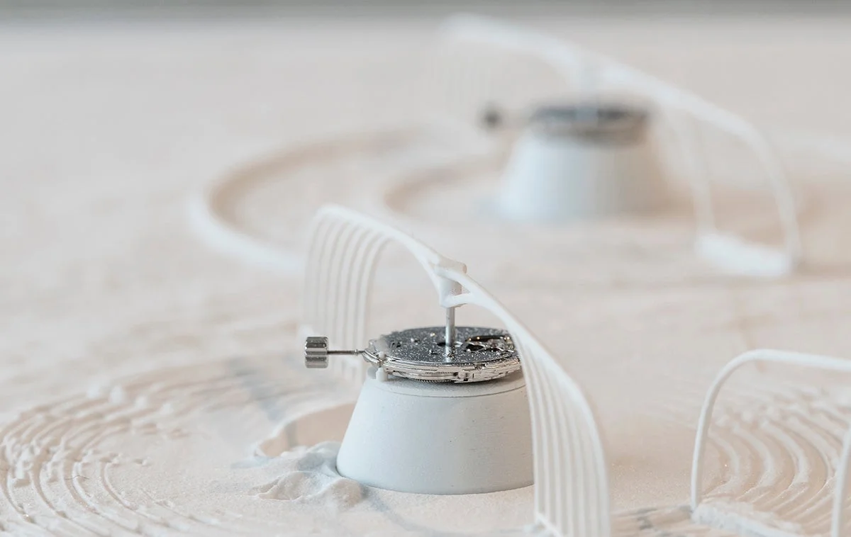 時計のムーブメントの展示