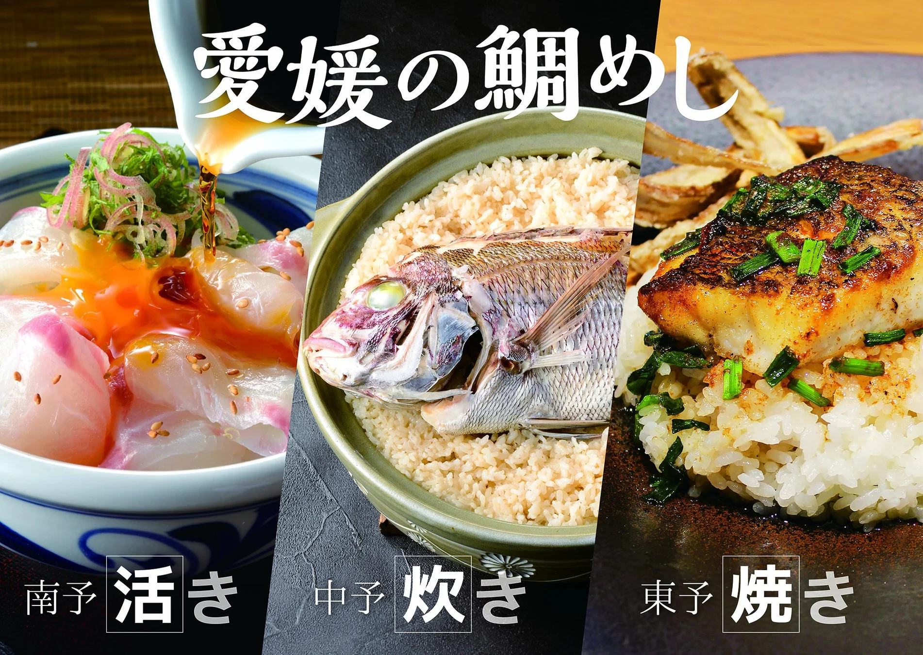 愛媛の鯛めし食べ比べ