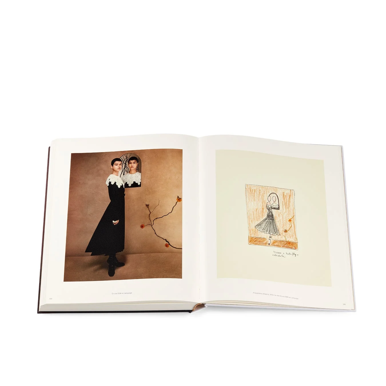 書籍ページの一部(スケッチと写真)