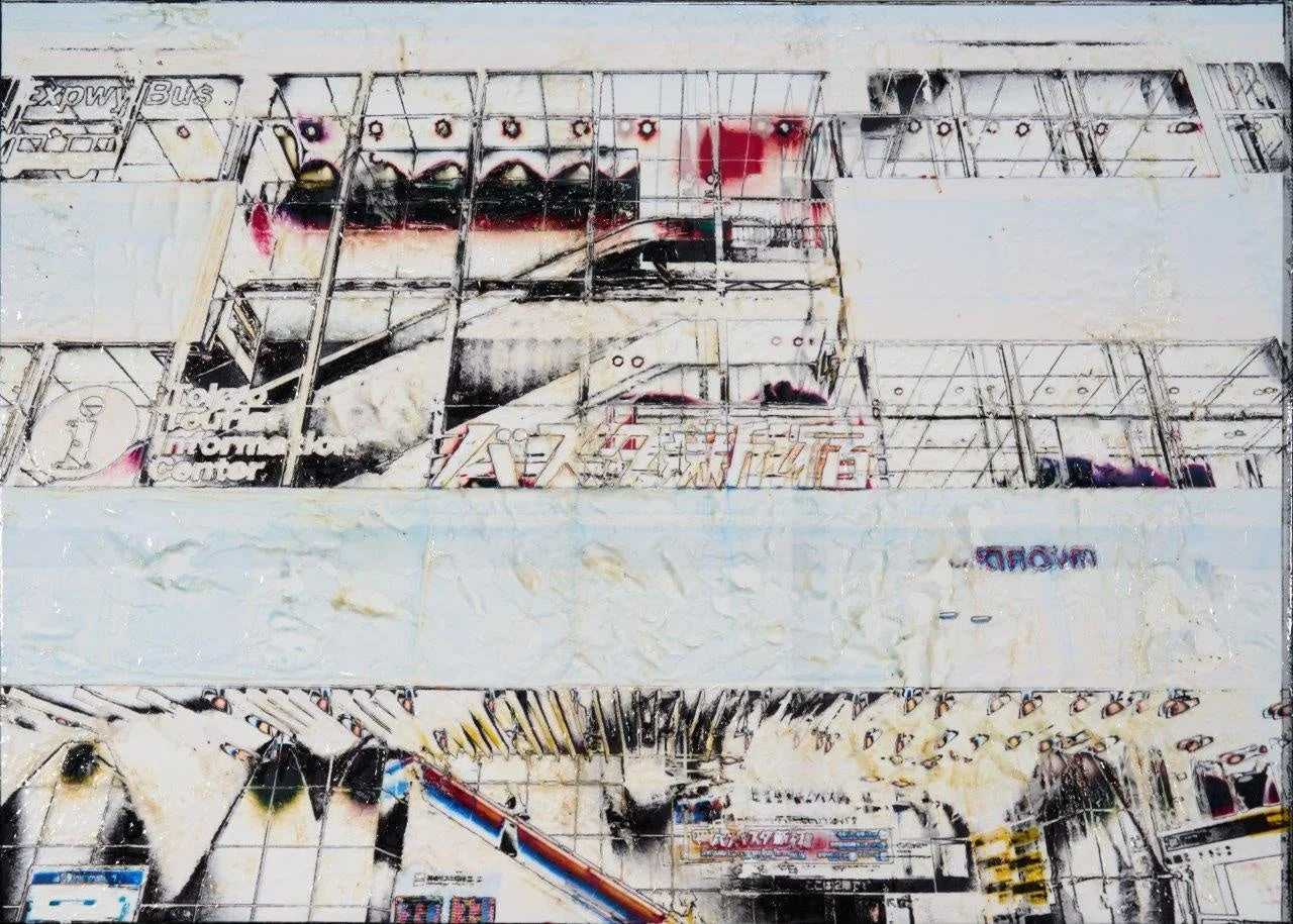 都市の風景を抽象的に表現した現代アート