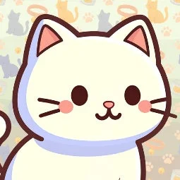 可愛らしい白い猫のイラスト