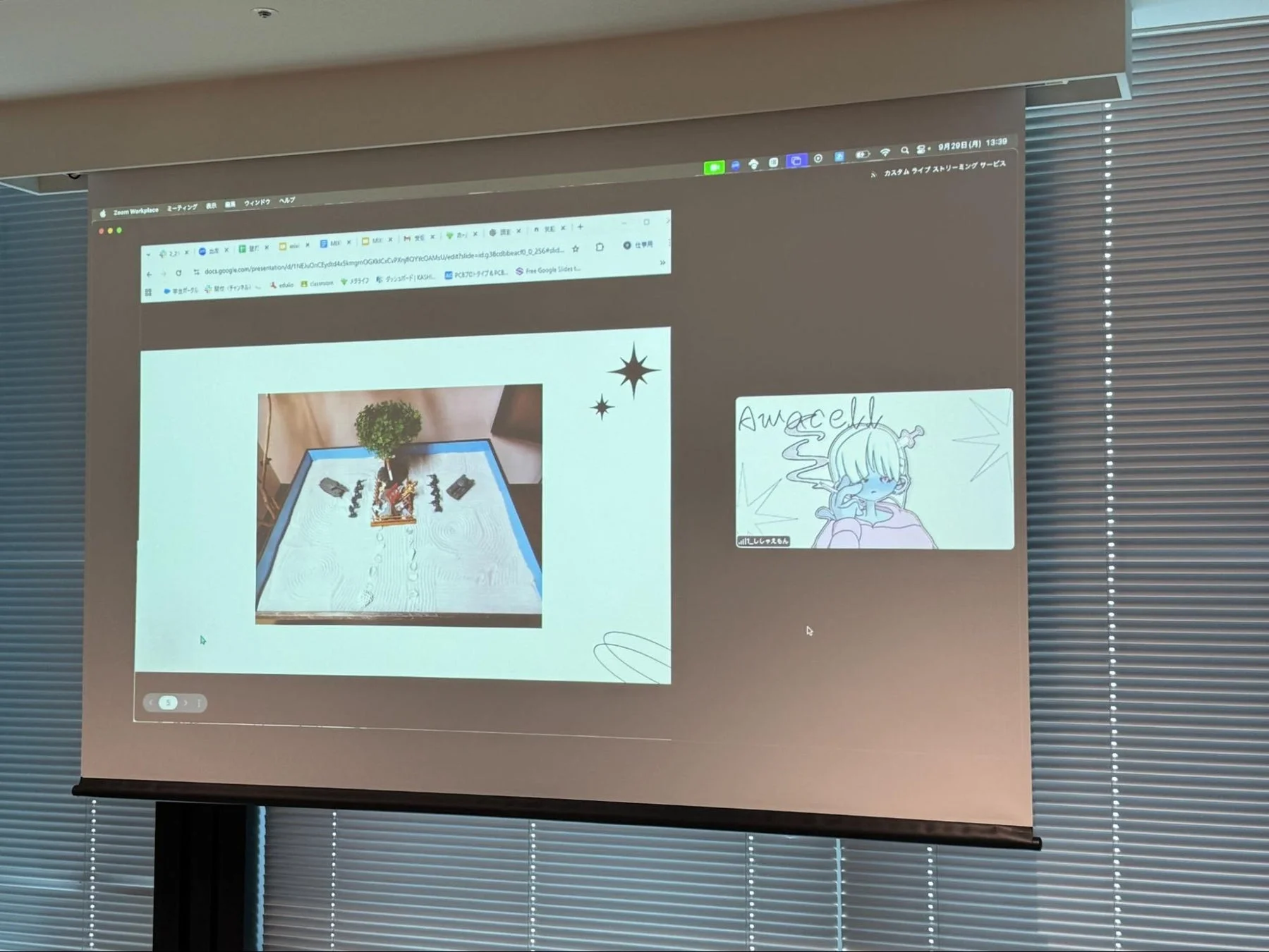プロジェクターに映るAwacellのスライド