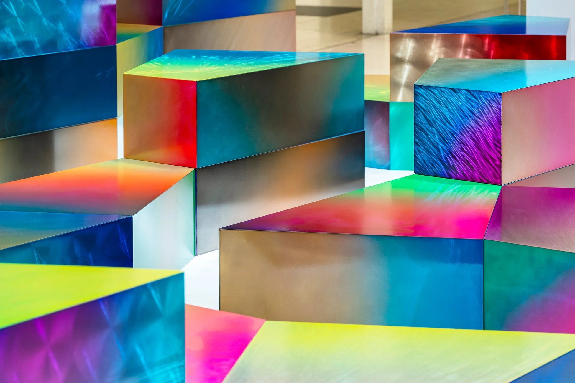 幾何学的なブロックのアート作品