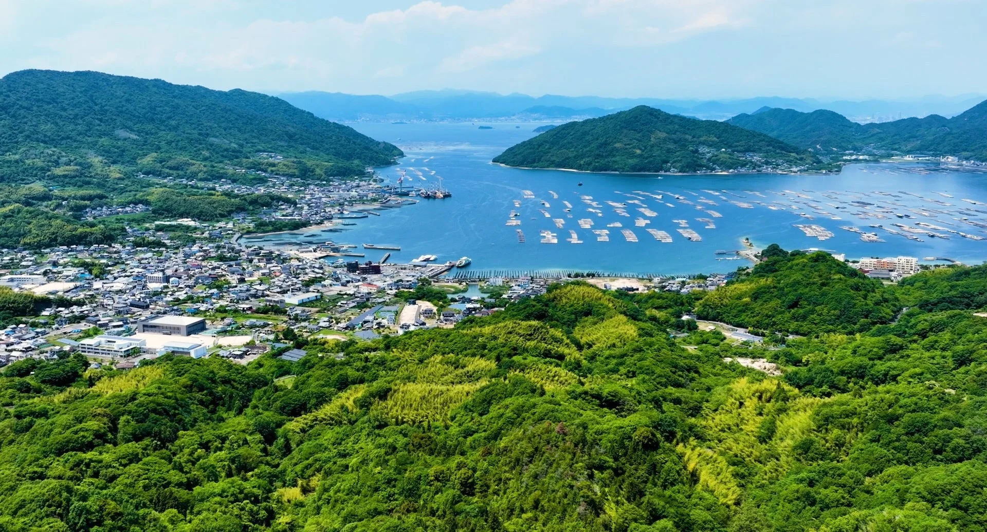江田島市の空撮風景