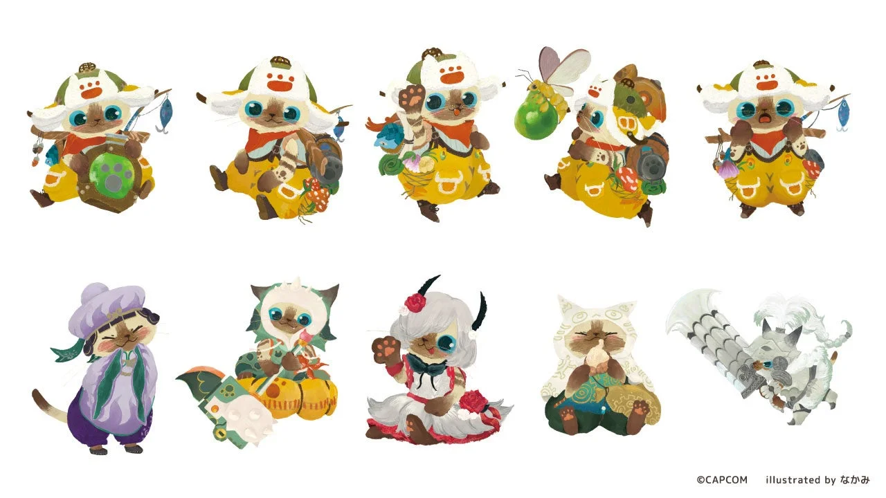 様々な衣装のアイルー