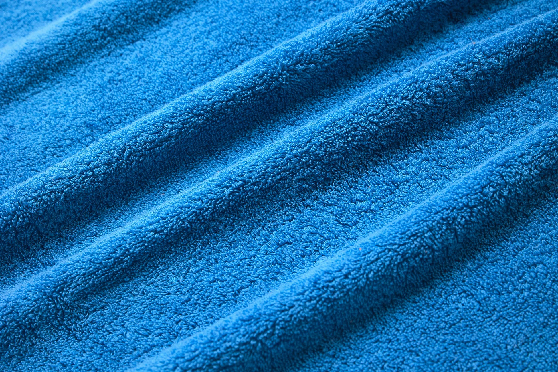 青色のタオルのクローズアップ