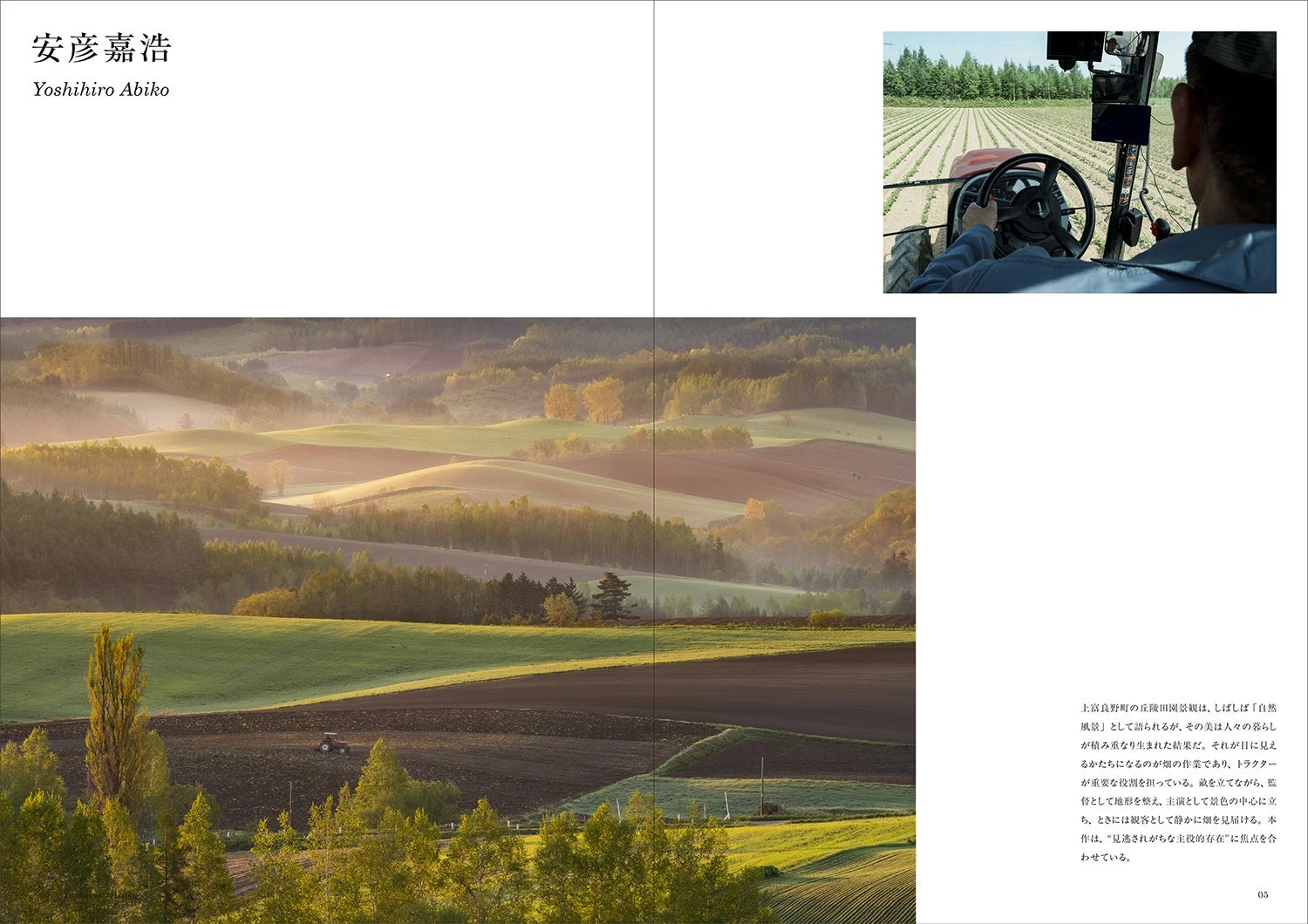 上富良野町の丘陵地帯の田園風景