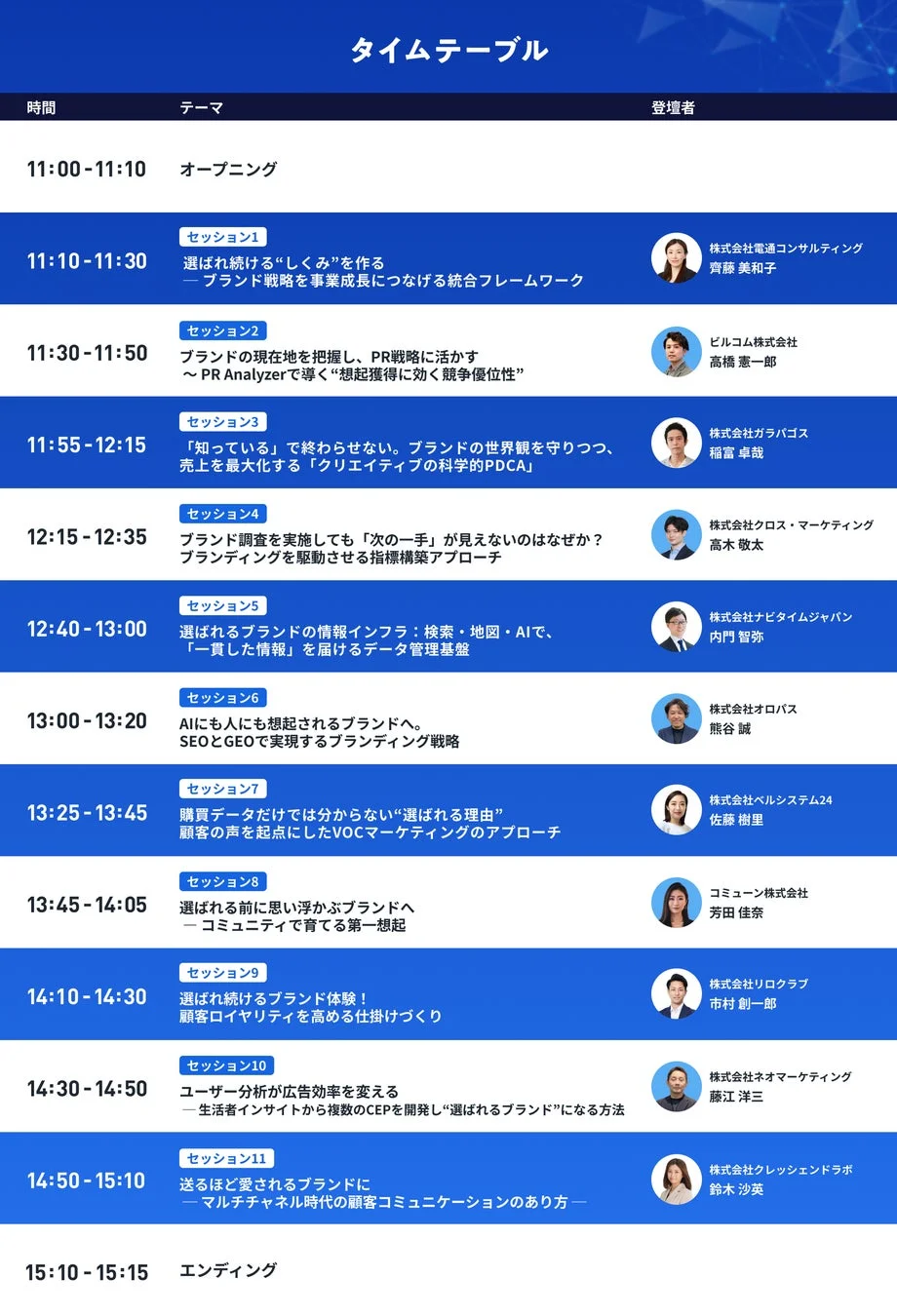 タイムテーブル