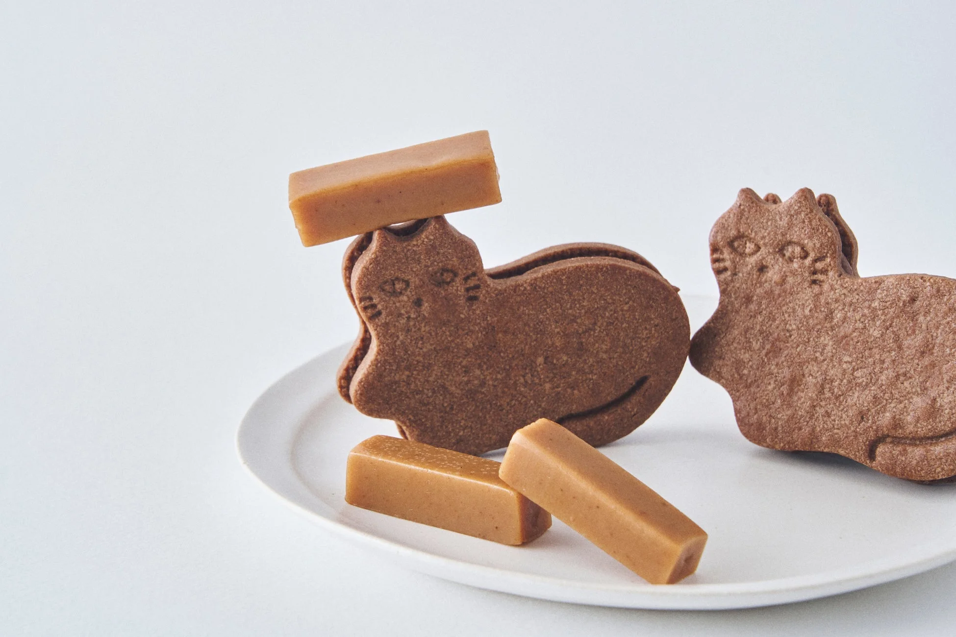 チョコレートとキャラメルのマリアージュを表現したスイーツ