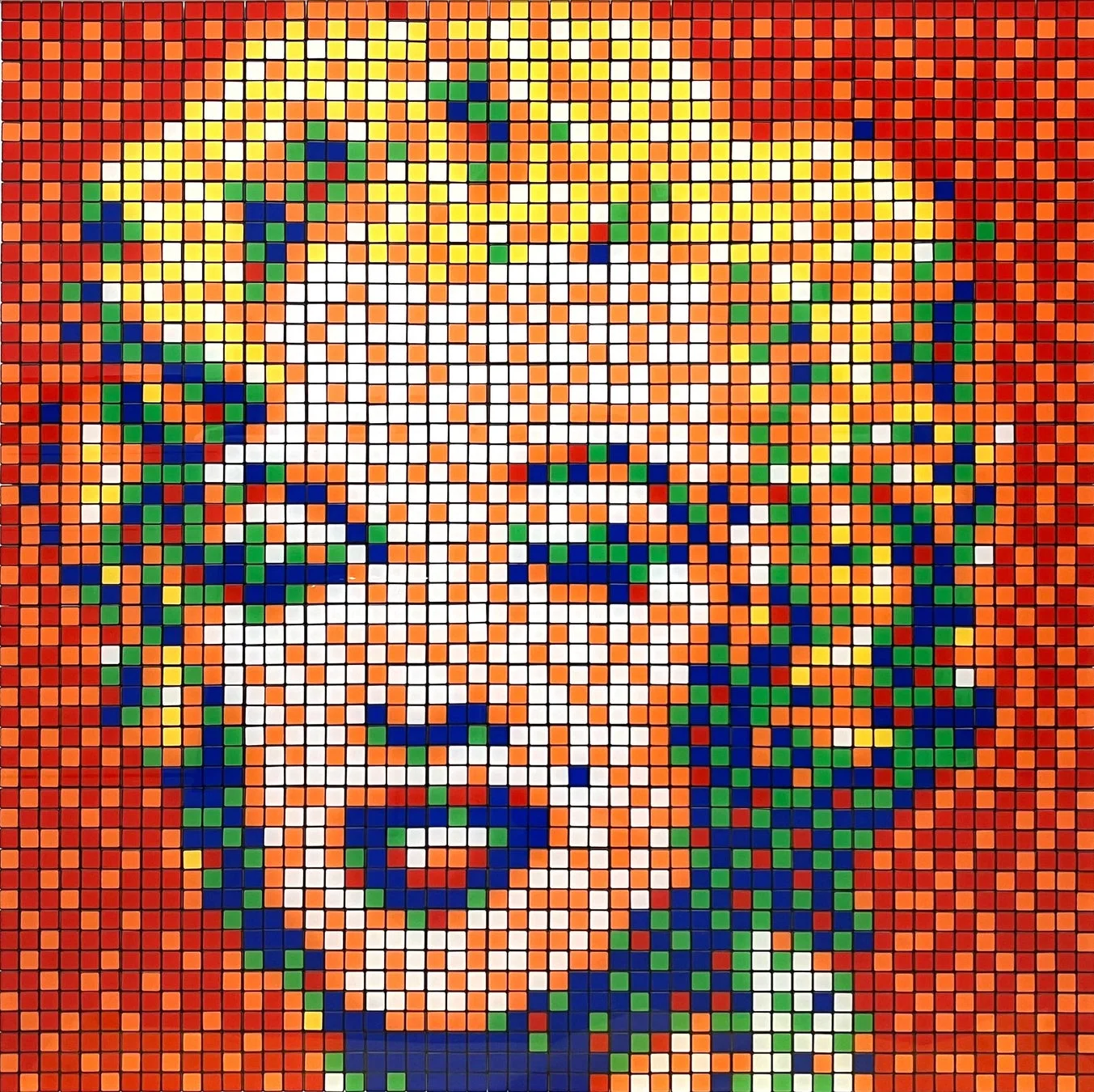 ルービックキューブで描かれたアインシュタインの肖像画