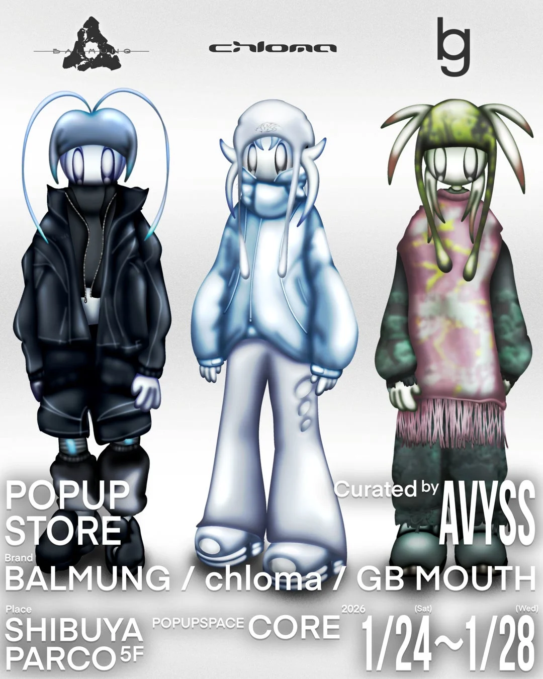 BALMUNG、chloma、GB MOUTHポップアップストア告知