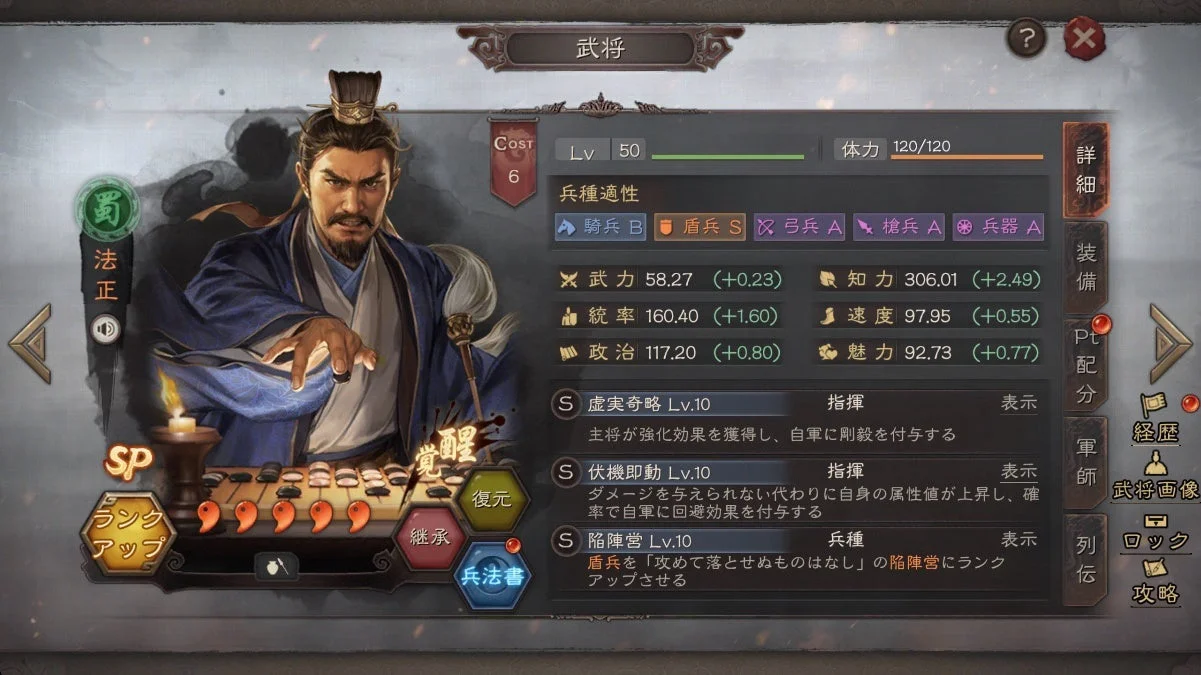 SP法正 武将詳細