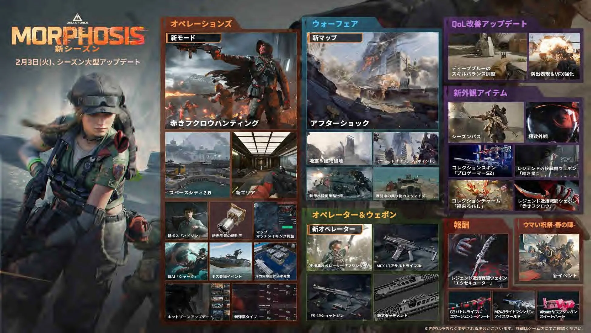 DELTA FORCE MORPHOSIS 新シーズン 2月3日(火)、シーズン大型アップデート