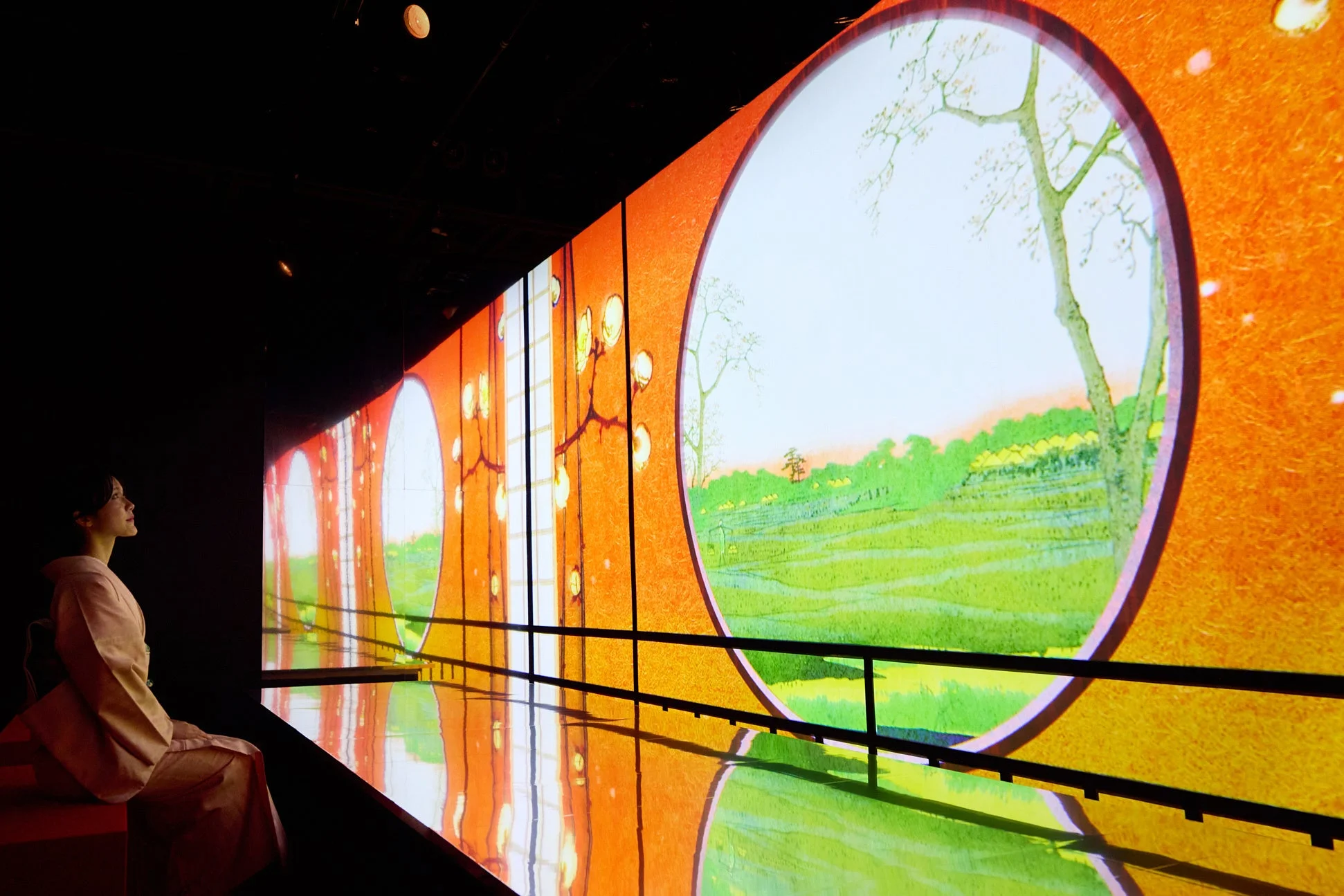 日本の風景が映し出されたデジタルアート空間