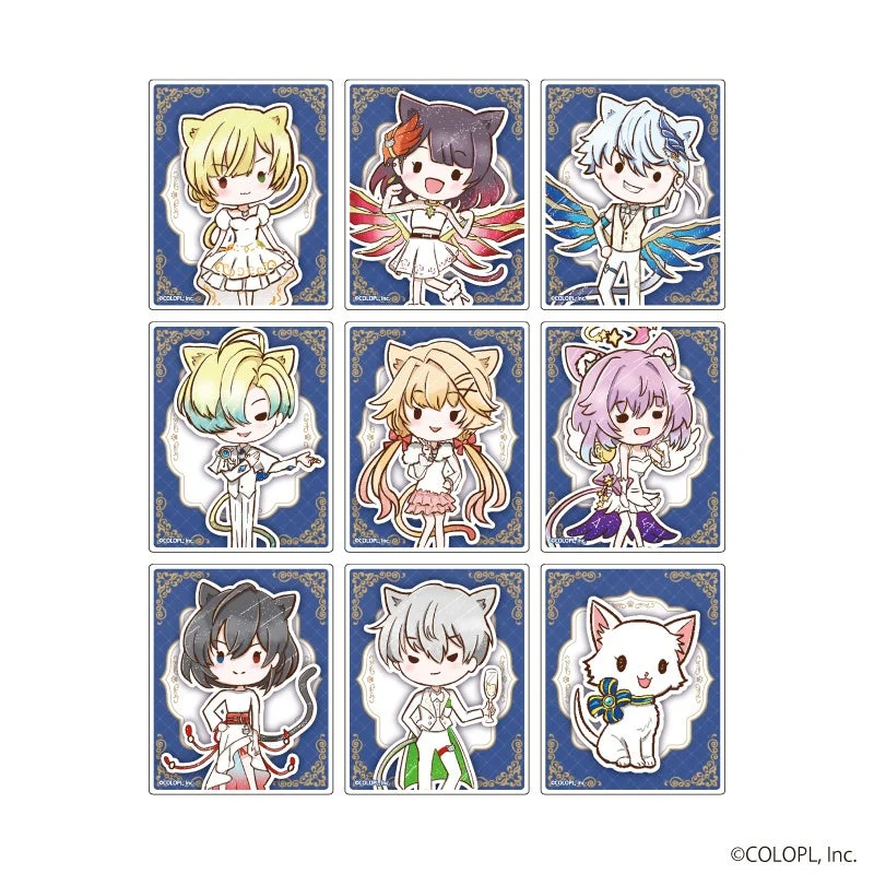 デフォルメ猫耳キャラクターのミニクリアステッカー