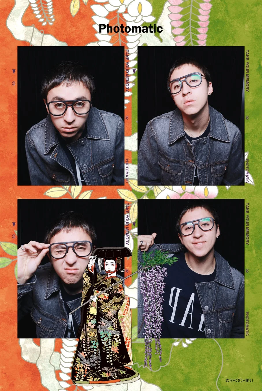 KABUKIフレームの例：男性と和柄