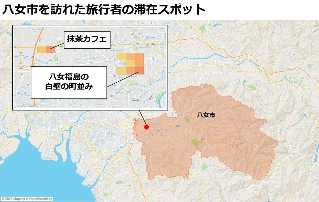 八女市を訪れた旅行者の滞在スポット