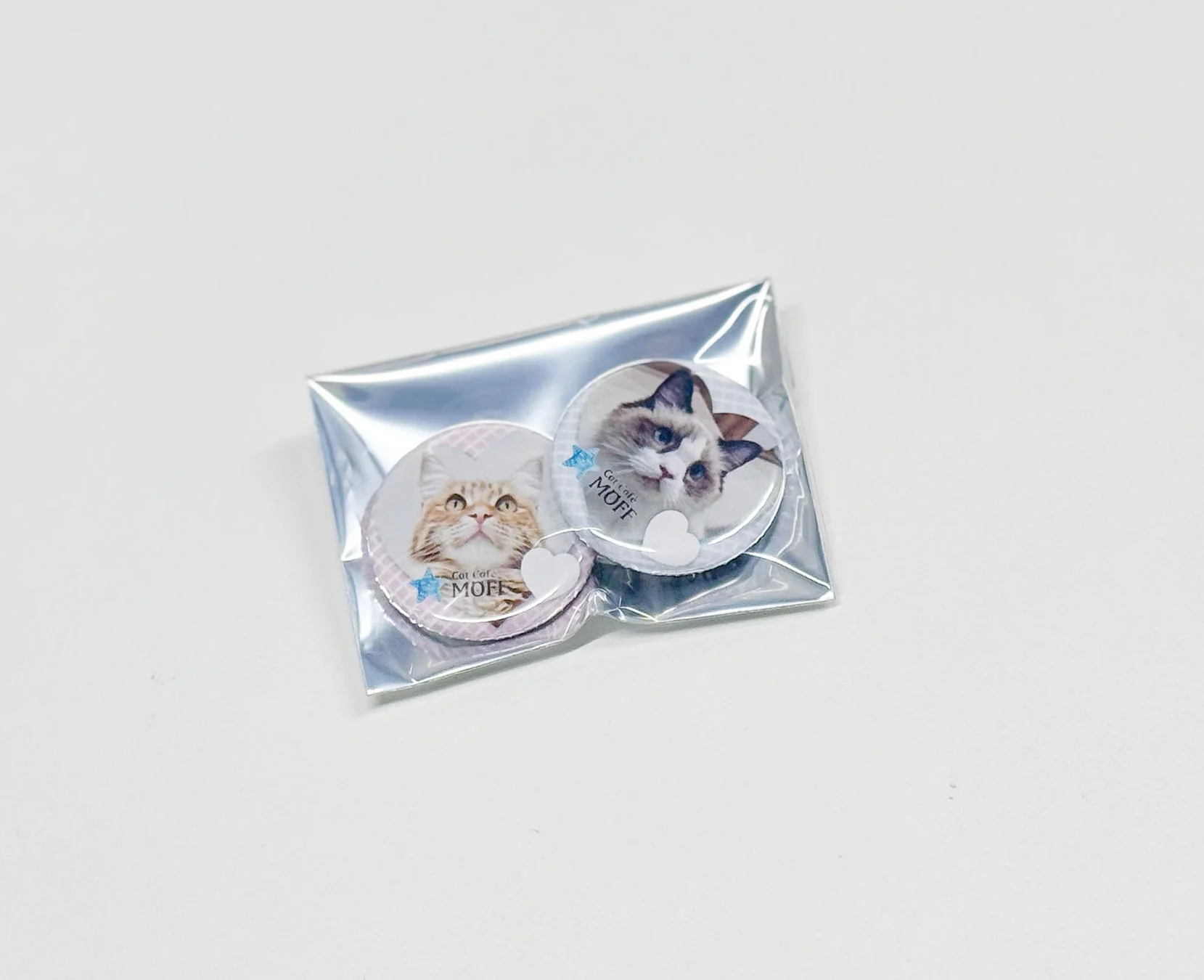 もふねこ袋のオリジナル缶バッジ