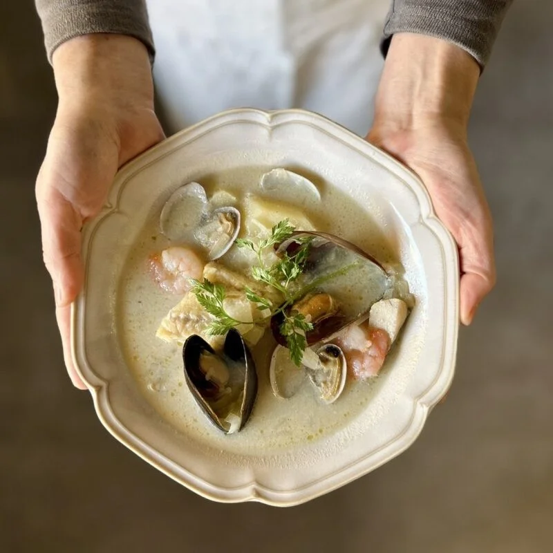 シーフードたっぷりのクリーム煮込み