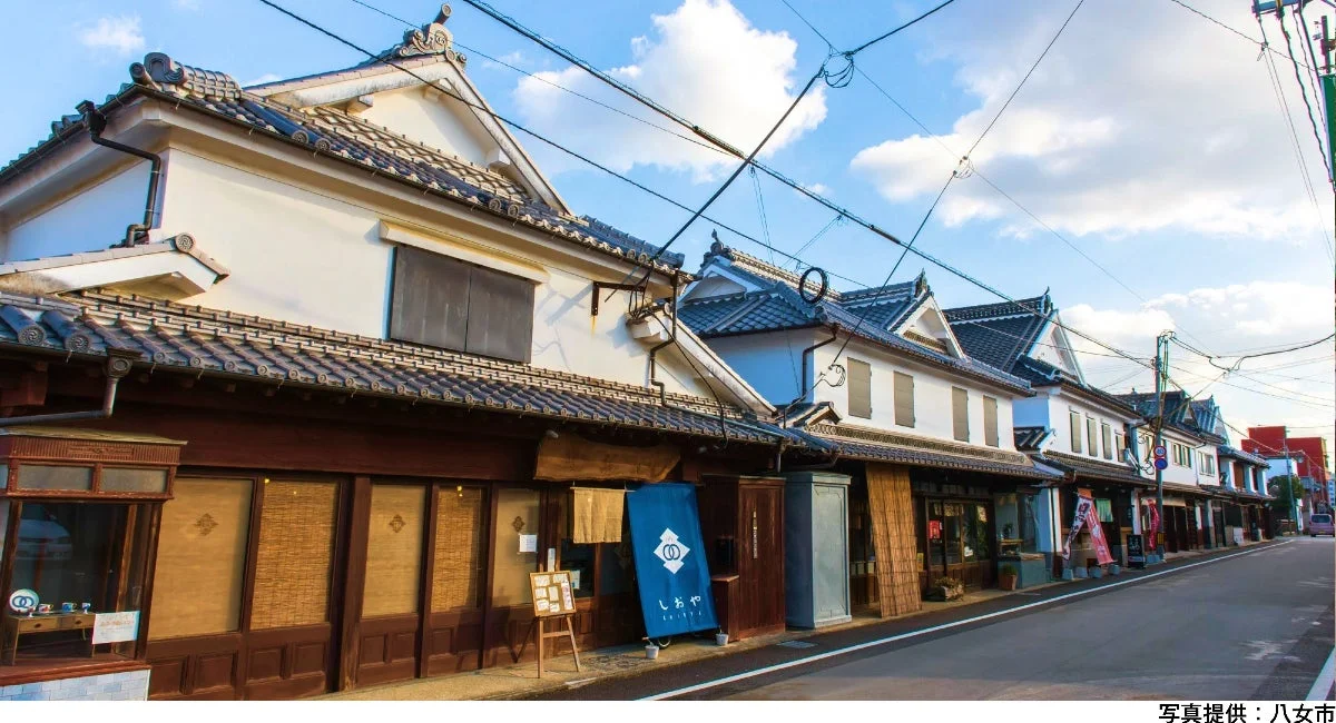 八女福島の白壁の町並み