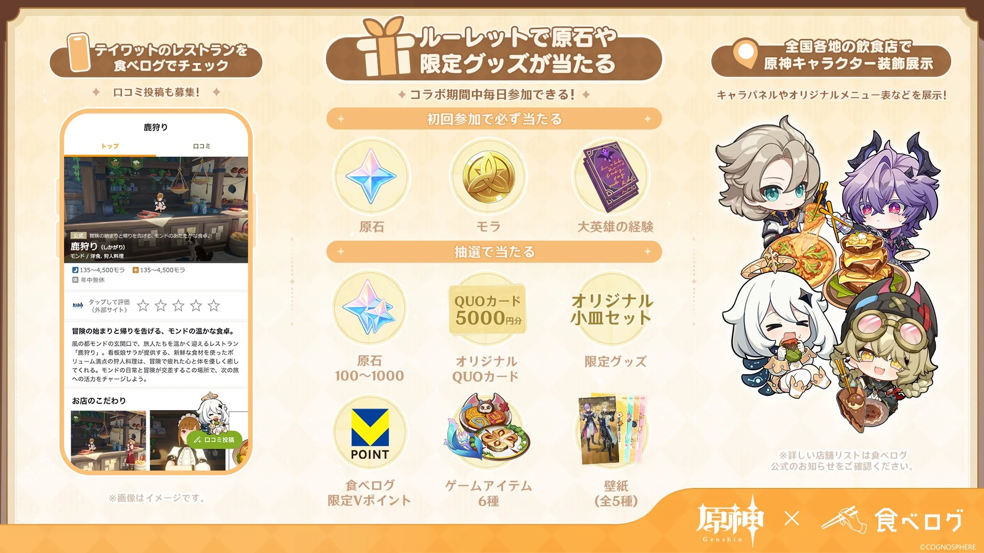 食べログアプリの原神特別仕様イメージ