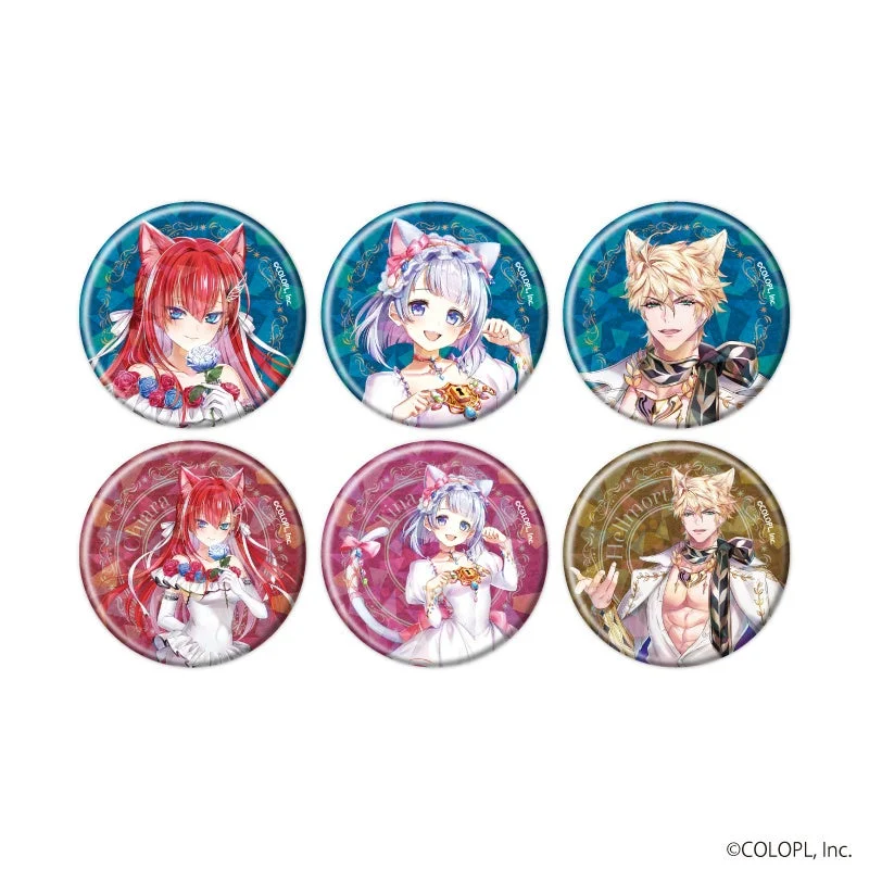 猫耳キャラクターのホログラム缶バッジ