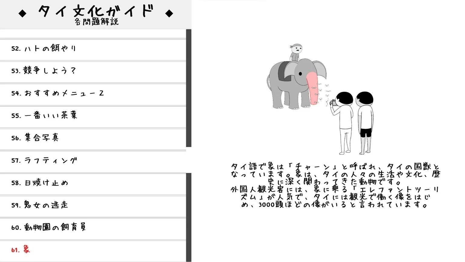 タイ文化ガイド 象