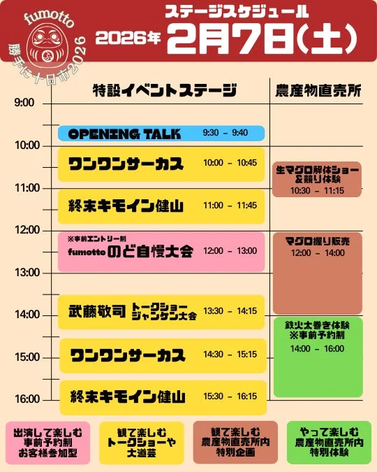 2月7日ステージスケジュール