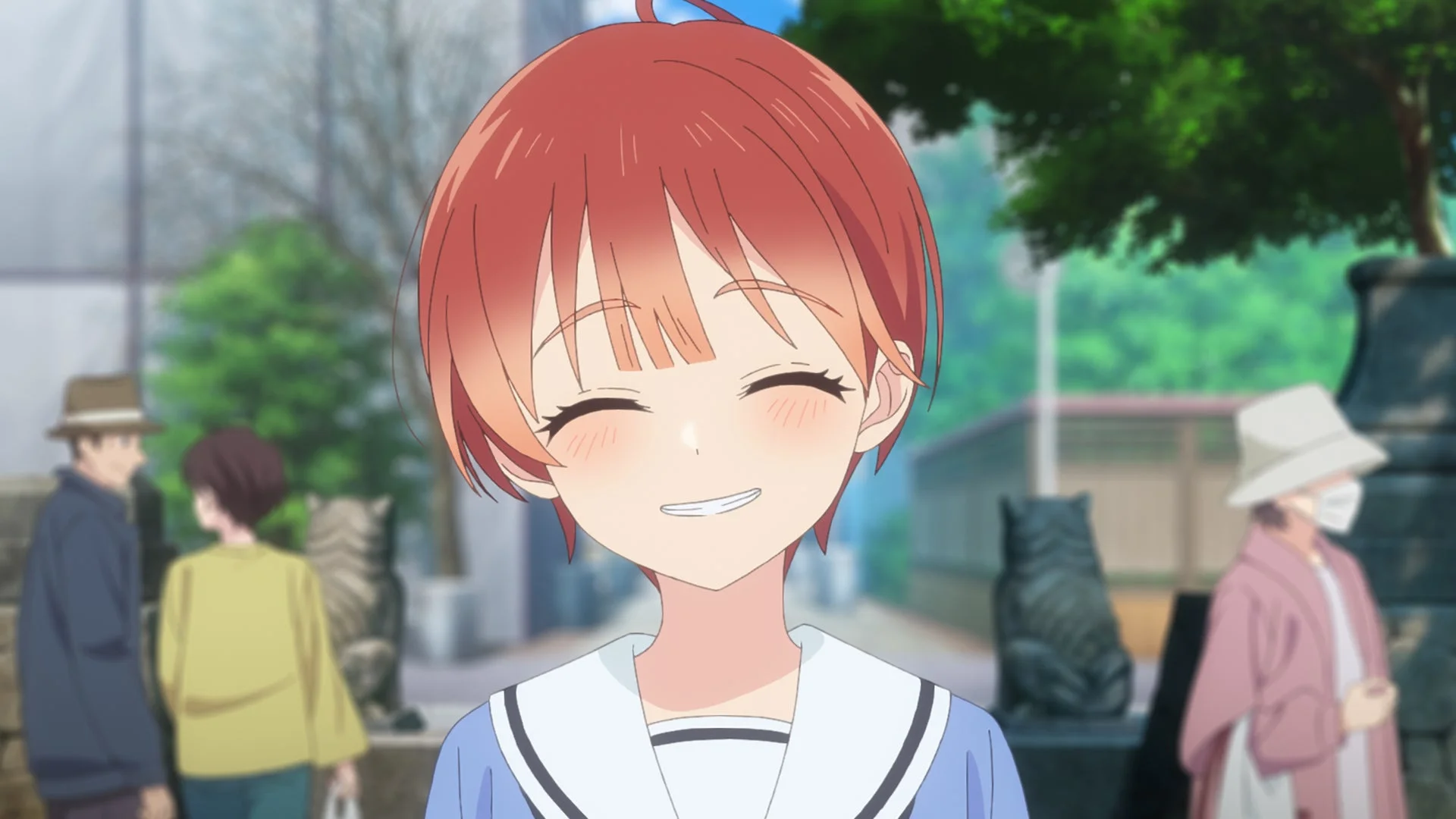 赤いショートヘアの少女