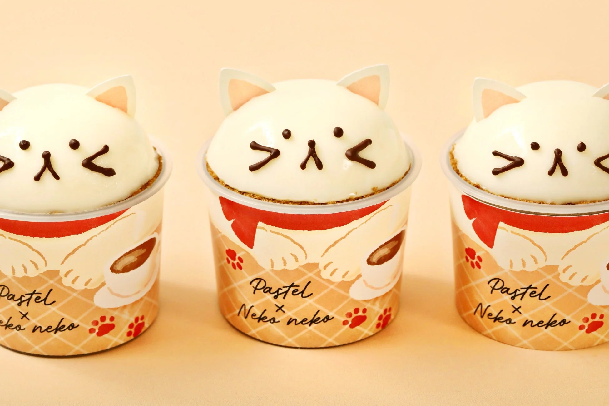 可愛らしいね！こねこプリン3個セット