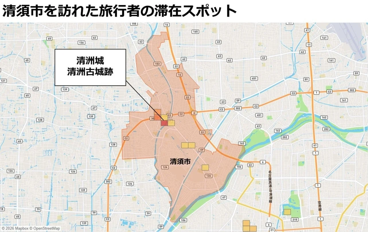 清須市を訪れた旅行者の滞在スポット