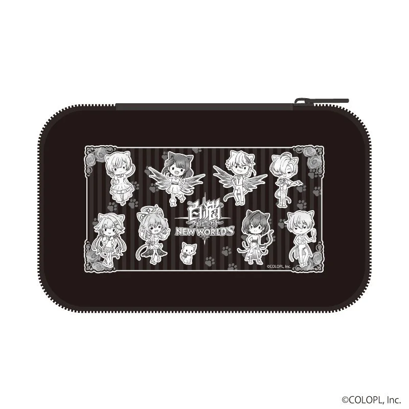 デフォルメ猫耳キャラクターのモバイルアクセサリーケース