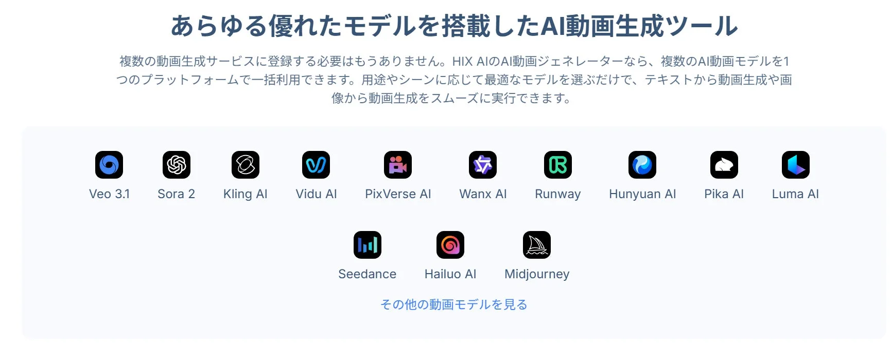 複数のAI動画生成モデルの統合