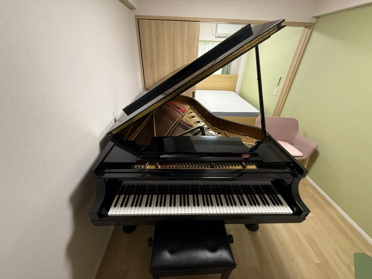 部屋に置かれたグランドピアノ