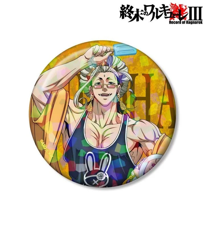 描き下ろし 釈迦 75mmホログラム缶バッジ ver.A