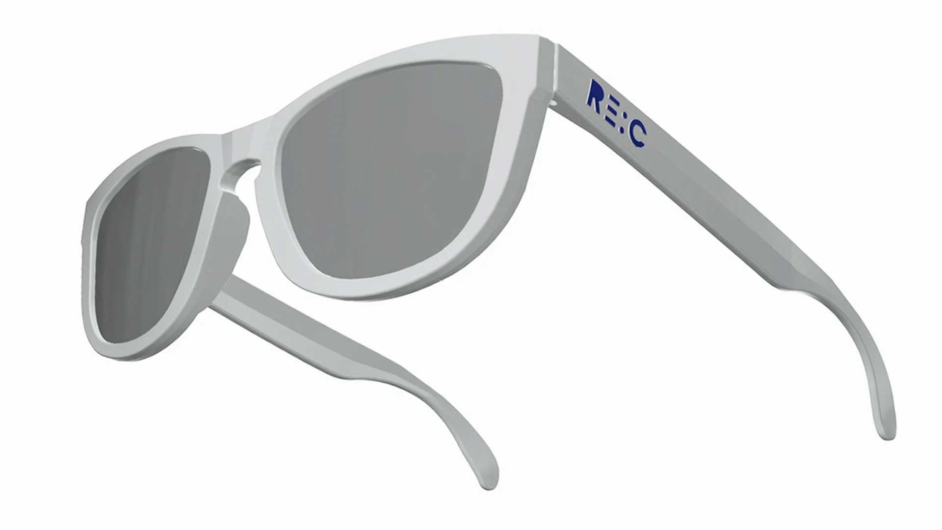 白いフレームのサングラス