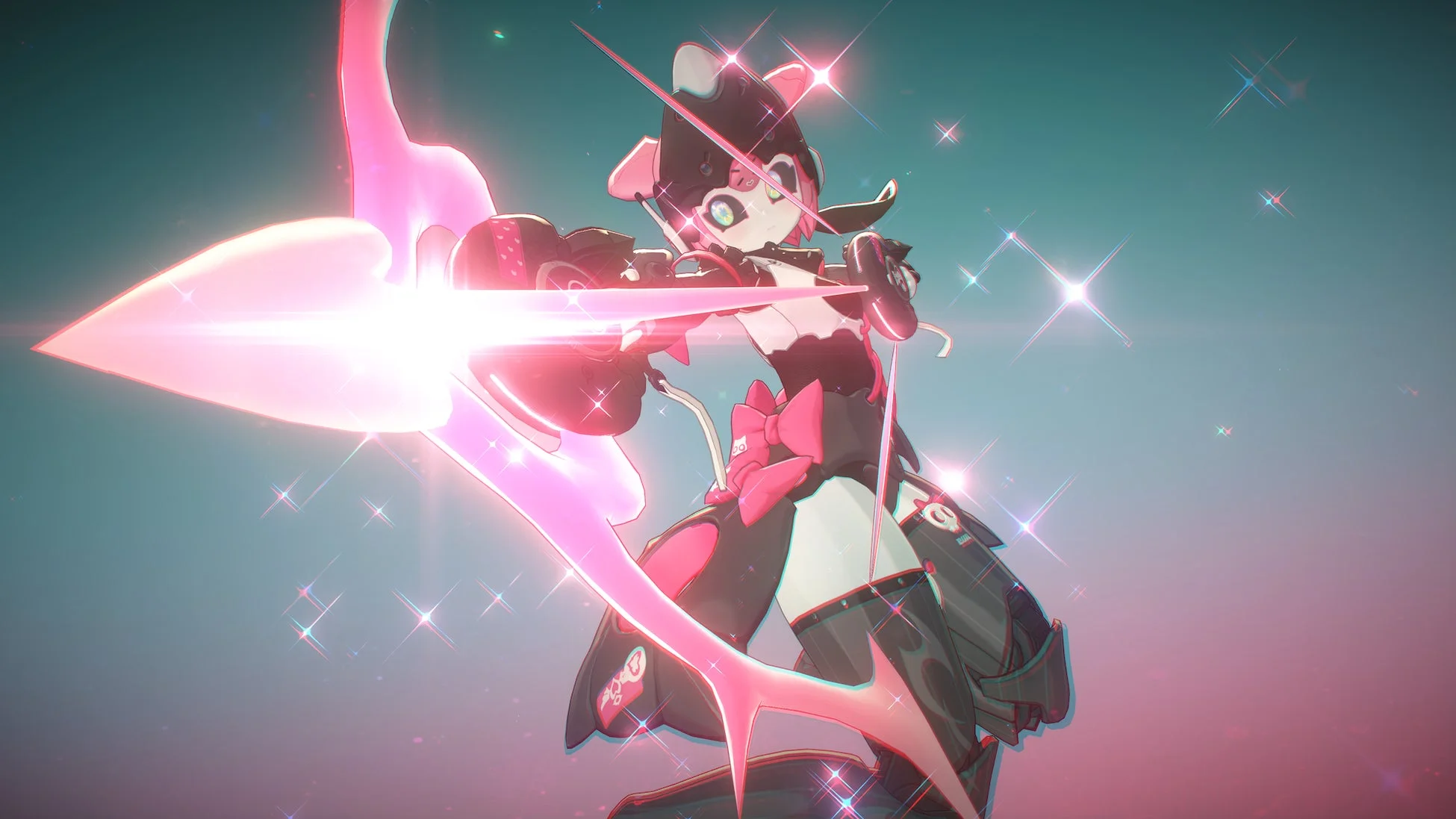 弓を構えるアリア