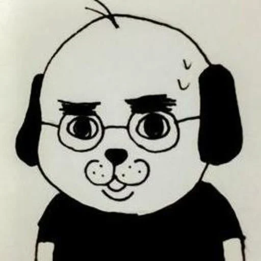 眼鏡をかけた犬のキャラクターイラスト