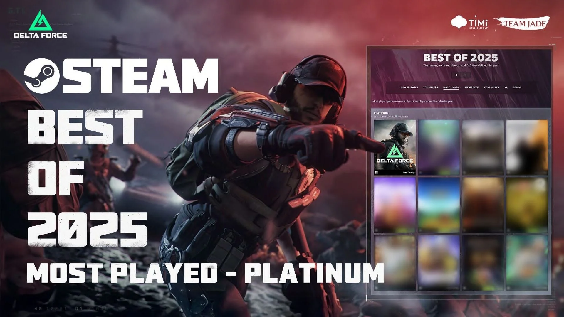 DELTA FORCE STEAM BEST OF 2025 MOST PLAYED - PLATINUM