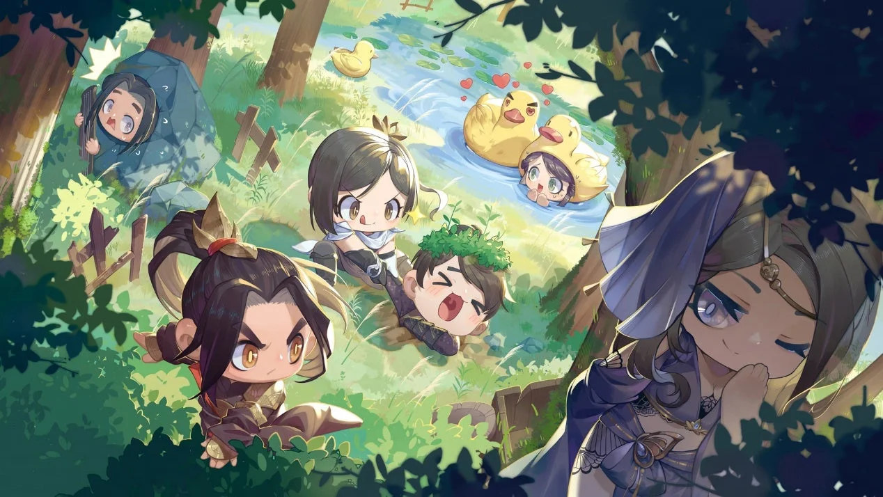 ちびキャラたちが遊ぶ猫鼠合戦