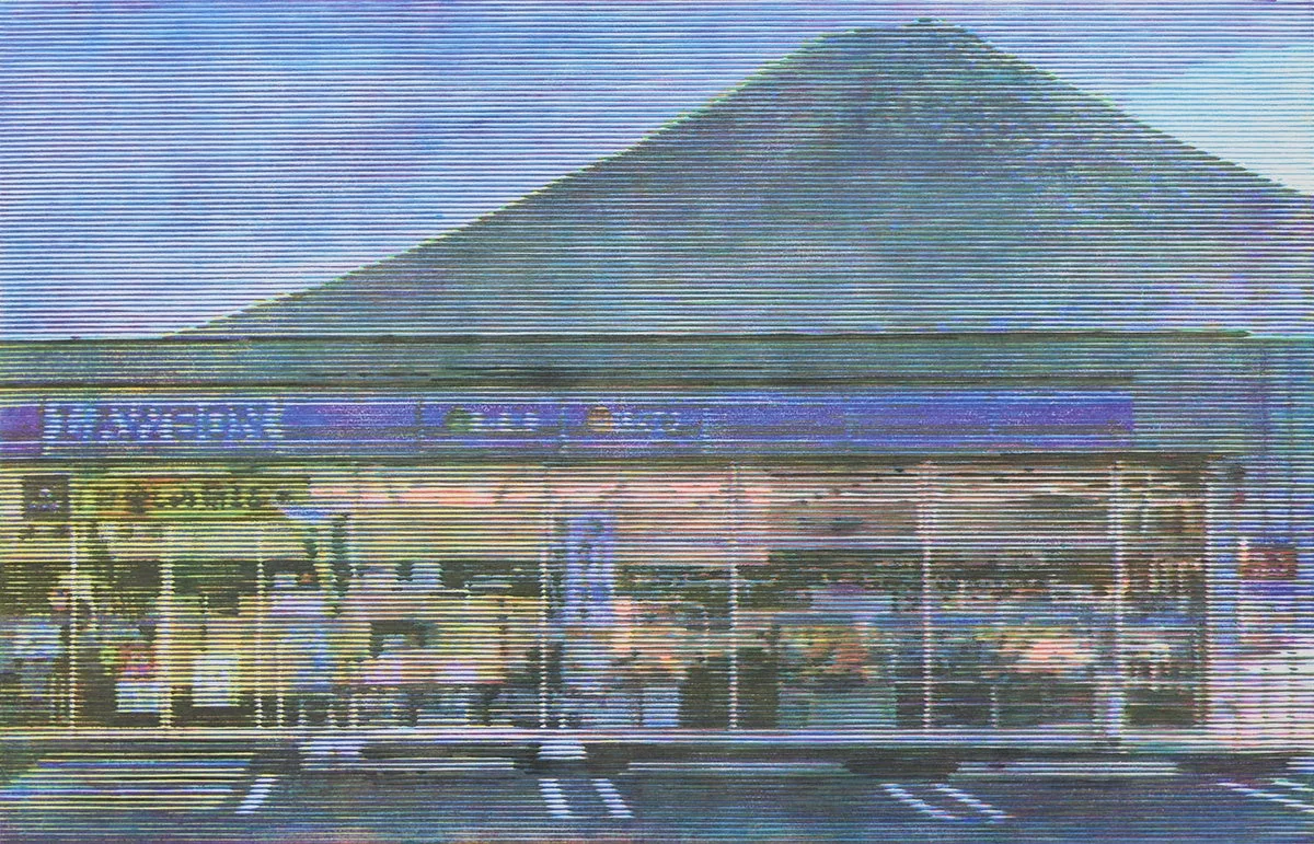 湯浅克俊氏の木版画「Hot spot #1」