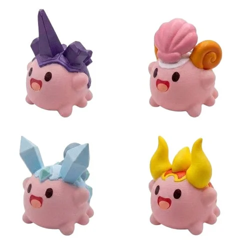 キャラクター,フィギュア,かわいい,ピンク,コレクション,クリスタル,貝殻,角,ファンタジー