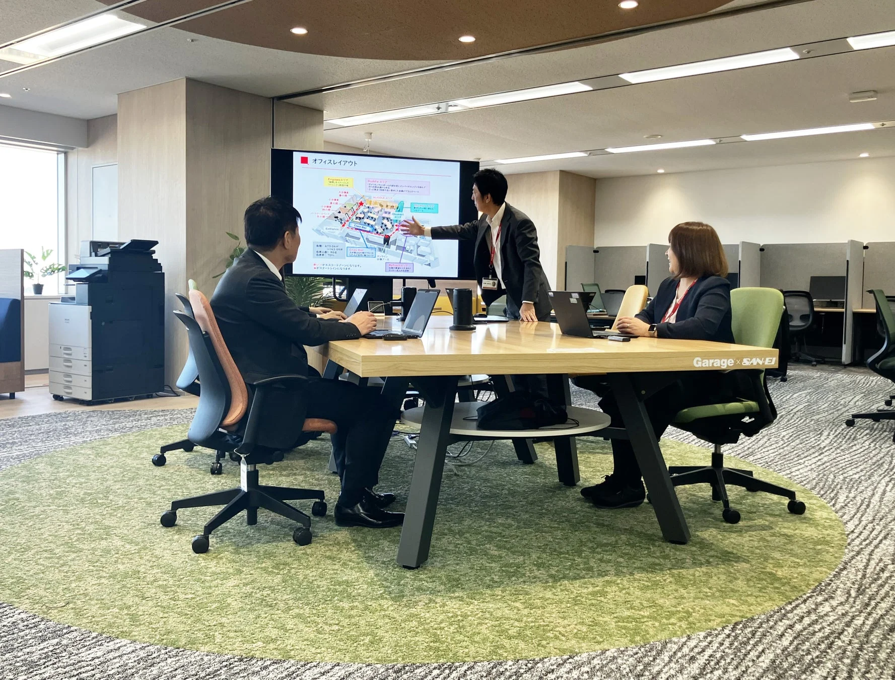 庭園を表現したワークエリア