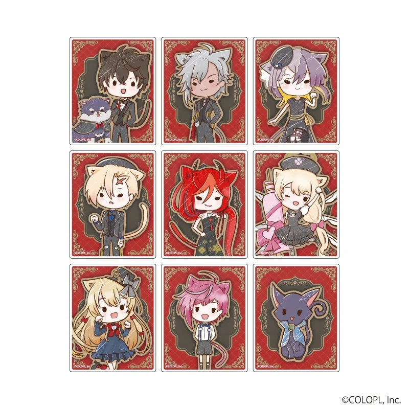 デフォルメ猫耳キャラクターのミニクリアステッカー