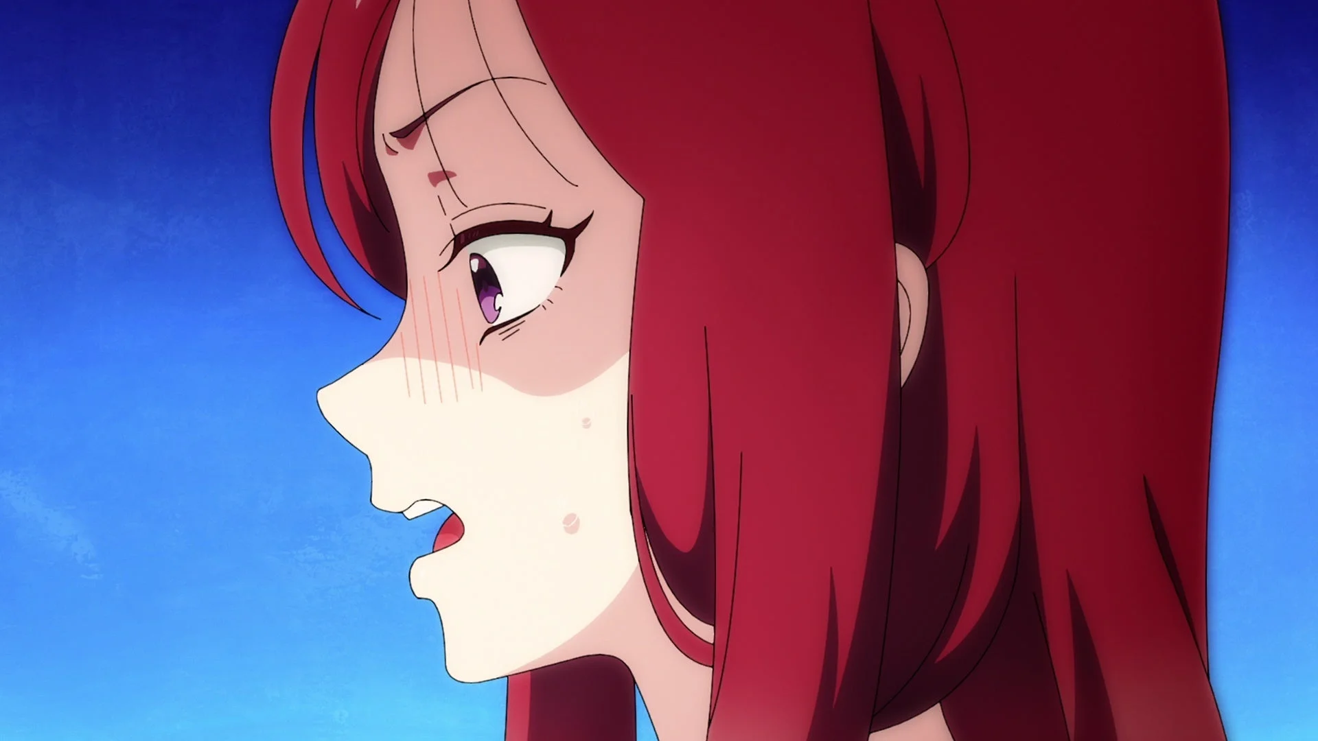 赤髪の女性が困惑