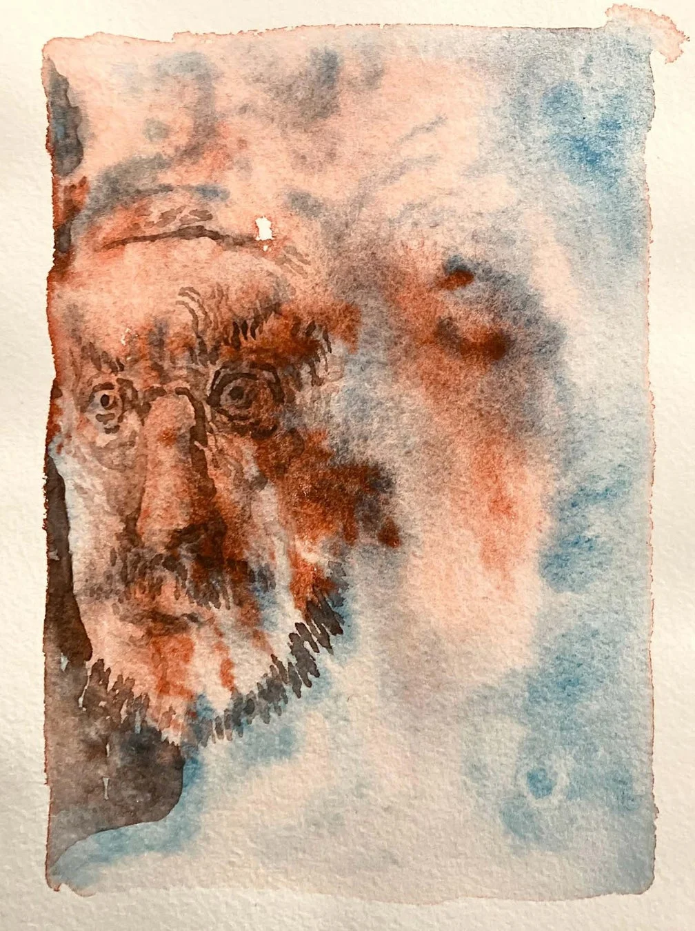 安藤圭汰氏の関連作品（抽象的な顔の絵画）