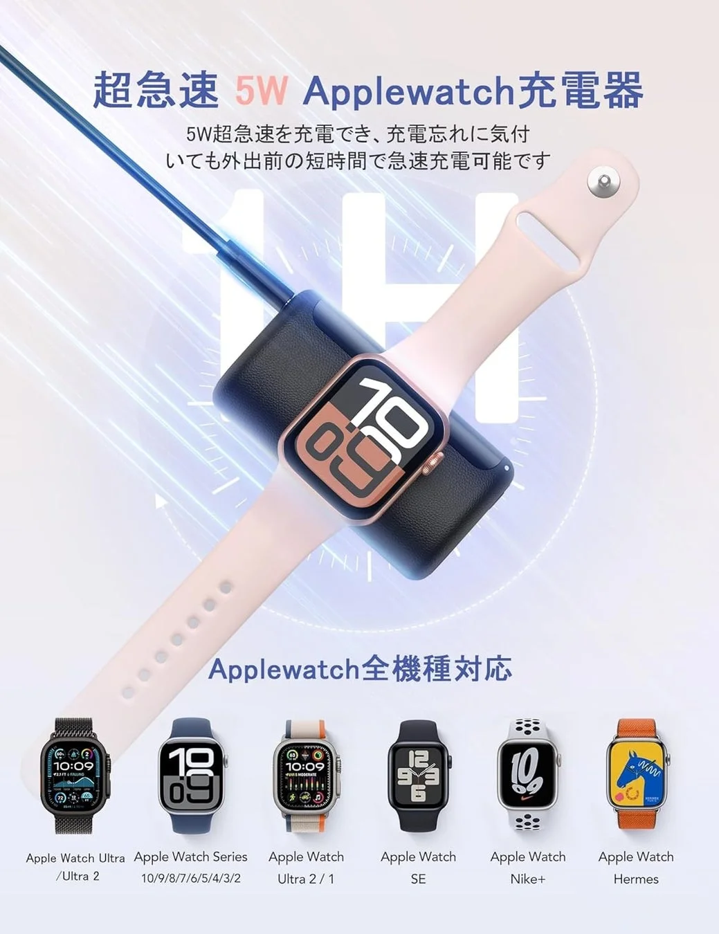 Apple Watchワイヤレス充電の説明