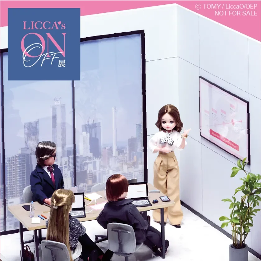 キラキラオフィスでばっちりプレゼンをするリカちゃんステッカー