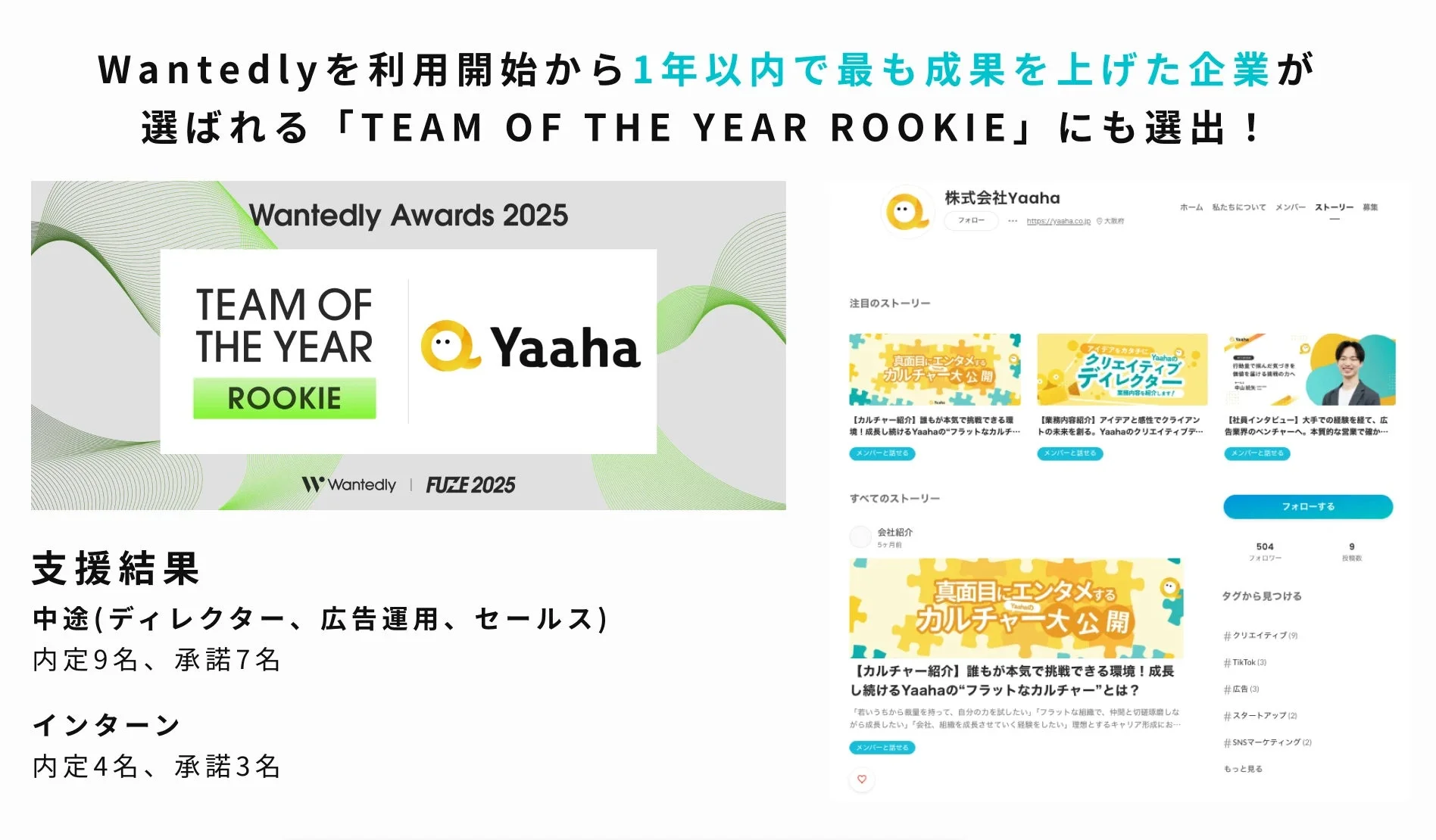 Wantedly Awards 2025 TEAM OF THE YEAR ROOKIE 受賞企業